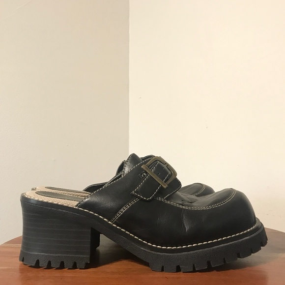 LOWER EAST SIDE Shoes - Vintage Y2K 2000’s Lower East Side Black Heel Out Platform Size 9.5 293